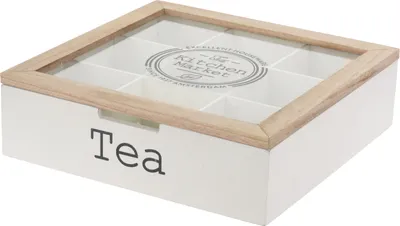 Produktbild von Aufbewahrungsbox für Teebeutel mit 9 Fächern und Deckel