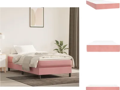 Image de vidaXL Matelas à ressorts ensachés rose 90x200x20 cm velours - Matelas