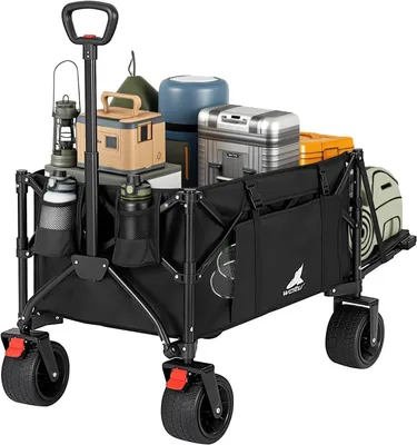 Produktbild von WOLTU Bollerwagen faltbar, Campingwagen 205 L, Tragkraft 180 kg, Schwarz