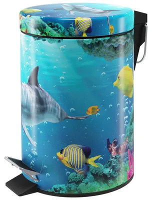 Productafbeelding van Sanilo cosmetische container 3 liter met automatische dekselverlaging, model Delphine, kleur koraal