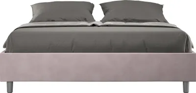 Produktbild von ITYHOME - Gepolstertes Bett mit Lattenrost 140x210 mit Mikrofaserbezug Fliederfarbe Azelia