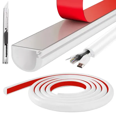 Produktbild von Selbstklebende Kabelrinne - Flexibles Silikon - 7 m - Weiß