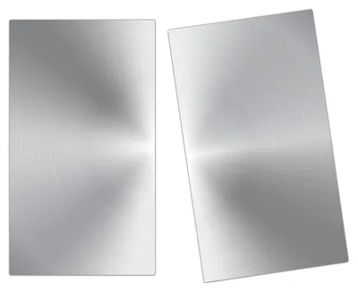 Produktbild von Spritzschutz Herdabdeckplatte Schneidebrett aus Glas Gebürstetes Alluminium 2-Teilig (60x52cm)