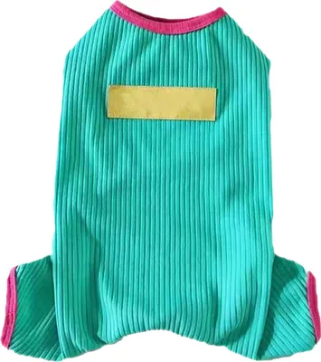Obrázok produktu pre Pyžamo pre psov, mäkké, pohodlné, priedušné bavlnené overaly pre medvedíka, bišóna, pudla, šteňa, zelené, M
