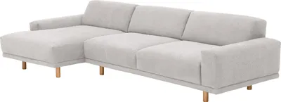 Produktbild von Max Winzer Longchair links / Sofa 2,5-Sitzer rechts Penelope - Flachgewebe silber - Maße: 283 x 133 x 68 cm