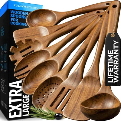 Image de Ensemble de 9 pièces en bois d'acacia pour la cuisine