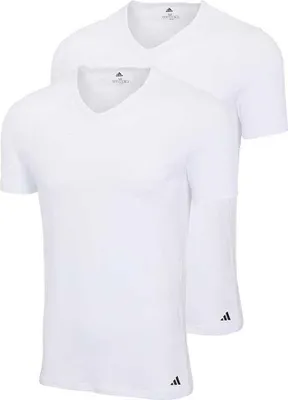 Zdjęcie produktu dla Adidas Underwear Active Flex Bawełniany podkoszulek z krótkim rękawem i dekoltem 2 sztuki Biały S Męski Biały S