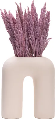 Produktbild von QUVIO Vase - U-Form - Keramik - Vasen - Blumenvase - Vase für Trockenblumen - Japandi - Skandinavisch - Beige