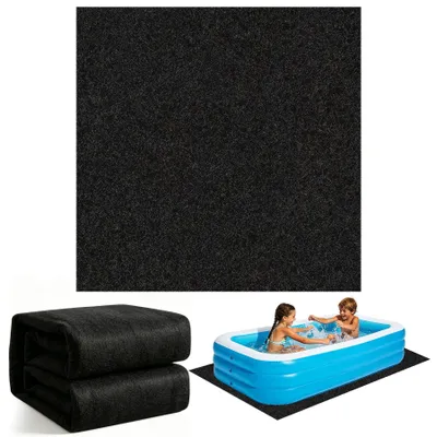 Image de Tapis de piscine rectangulaire en géotextile, 4 mètres, protecteur et antidérapant