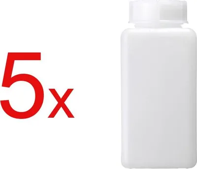 Produktbild von 5x 100ml halbtransparente PE Vierkantflasche Kunststoffflasche Laborflasche