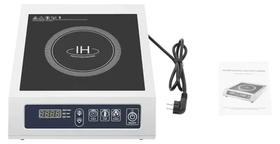 Image de Plaque de cuisson à induction 3500W - Table de cuisson individuelle - Puissance : 400–3500W - Minuteur : 24 heures - Température : 60–300°C - Diamètre des fonds de casseroles : 12–30 cm - Noir