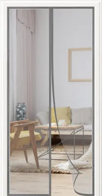 Imagen del producto de Mosquitera magnética para puerta, de 90 x 210 cm, con cierre de velcro, ideal para balcones y patios