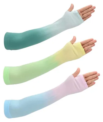 Produktbild von 3 Paar Armstulpen UV-Schutz Kühlfunktion Daumenloch Farbverlauf Unisex