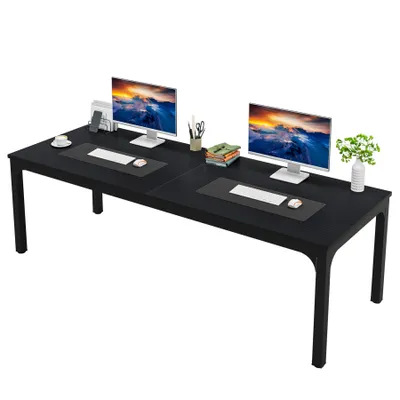 Produktbild von Tribesigns Schreibtisch Computertisch 200x70x 75 cm Doppelter langer Schreibtisch,PC Tisch Bürotisch Arbeitstisch Esstisch Büro-Möbel, Schwarz