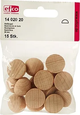 Produktbild von Holz Halbkugeln 20 mm für Kreativarbeiten, 15 Stück