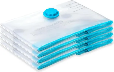 Produktbild von SilverRack Vakuumbeutel für Kleidung [4 Stück] in 60x80 cm - BPA Frei - Vakuumierbeutel Kleidung, Kissen und Jacken - Aufbewahrung Vakuumtüten