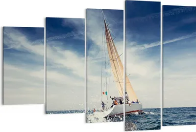 Produktbild von Bild auf Leinwand - Leinwandbild - Segeln Yacht Reise - 150x100cm - Wand Bild - Wanddeko - Leinwanddruck - Bilder - Kunstdruck - Wanddekoration - Leinwand bilder - Wandkunst - EG150x100-2797
