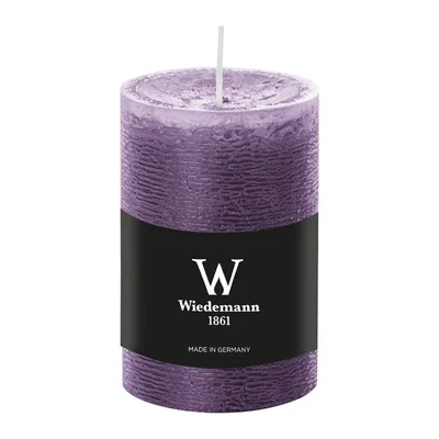 Produktbild von Stumpenkerze aus Paraffin, Mauve, Marble Rustik, Wiedemann, 100/68 mm, Brenndauer ca. 42h, durchgefärbt