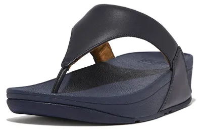 Productafbeelding van FITFLOP Lulu Lederen Teenslipper - Microwobbleboard-zool technologie BLAUW 36