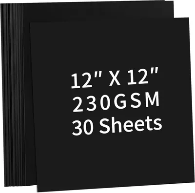 Imagen del producto de Cartulina negra, 30,5 x 30,5 cm, 230 g/m², 30 hojas, para scrapbooking
