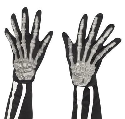 Immagine prodotto di Smiffys - Guanti scheletro unisex uomo/donna SM104 (taglia unica) (nero)