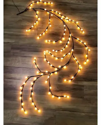 Produktbild von Idena LED-Kugel-Lichterkette braune Zweige Fernbedienung Memory warmweiß/RGB 7m 120 LED Innen/Außen