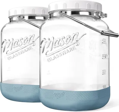 Image de Bocaux hermétiques de 5,5 litres, lot de 2, avec couvercle à vis, en verre, pour la cuisine