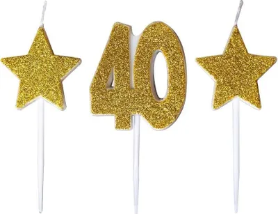 Produktbild von Geburtstagskerzen „40“ mit Stern – GoParty