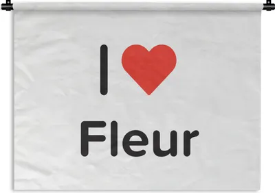 Produktbild von MuchoWow® Wandteppich Wandbehang Ich liebe - Fleur - Mädchen 150x112 cm Tapisserie Dekoration Wandtuch - Wanddecke - Wandteppiche