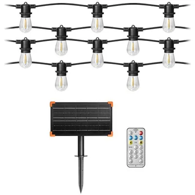 Produktbild von Solare LED-Lichterkette ORNO, 20 Meter, 20 LED-Lampen E27, 3000K, IP44
