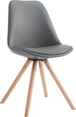Produktbild von Esszimmerstuhl Kunstleder - Küchenstuhl - Bequemes und modernes Design | Kleidungsfarbe: Naturfarbe: Grau