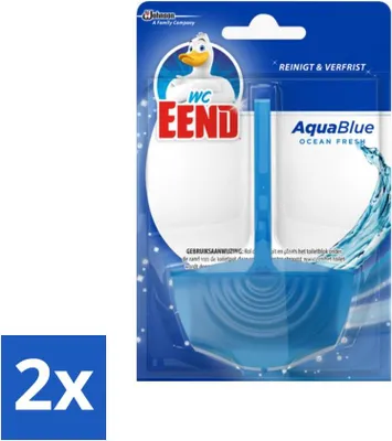 Imagen del producto de WC-Ente - Aqua Blue - Limpiador para inodoros - Colorea el agua de color azul y refresca - 40g - Paquete económico - 2 unidades