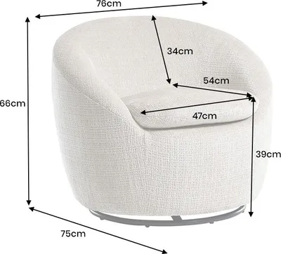 Produktbild von riess-ambiente Drehbarer Design Sessel ALPINE beige Strukturstoff 360° mit Armlehnen Lesesessel Relaxsessel