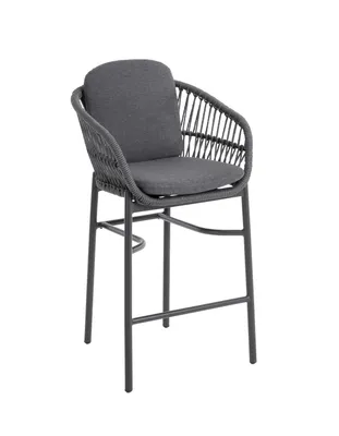 Produktbild von Barstuhl Balu Gartenstuhl mit Sitz-und Rückenkissen anthrazit Aluminium/Rope