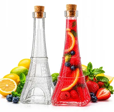 Imagen del producto de Botella de vidrio con diseño de la Torre Eiffel, 350 ml, ideal para licores, vinos, regalos