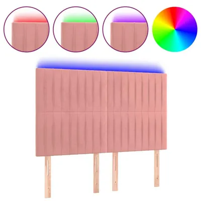 Immagine prodotto di Testiera a LED Rosa 144x5x118/128 cm in Velluto