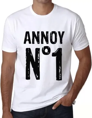 Produktbild von Herren Grafik T-Shirt Ärgernis Nr 1 – Annoy No 1 – Öko-Verantwortlich Vintage Jahrgang Kurzarm Lustige Druck Geburtstag Geschenk Mann