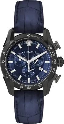 Produktbild von Versace VEDB00418 V-Ray Chronograph schwarz blau Leder Armband Uhr Herren NEU