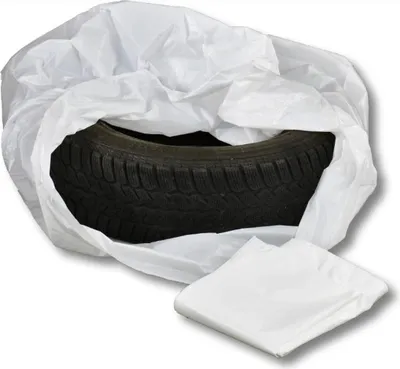 Produktbild von 1x Reifensäcke weiß 780+300×1000mm 30my aus PE bis 21" Räder lose verpackt