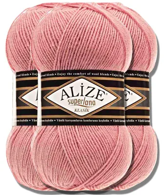 Produktbild von Alize 3x 100g Superlana Klasik Wolle, Uni, Häkeln, Stricken (144)