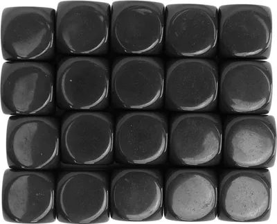 Produktbild von 20 Stück blanko Würfel, abgerundete Ecken, aus Kunststoff, 16 mm, Lehrmittel & Spielzeug für Brettspiele & Partys – Schwarz