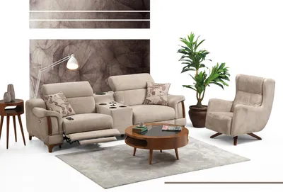 Produktbild von Sofa Set Modern Sofagarnitur Neu Möbel Wohnzimmer Designer Polster Textil