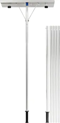 Produktbild von Strešná radlica COSTWAY s protišmykovou rukoväťou a kolieskami, lopata na sneh s rozsahom nastavenia 160-610 cm, hliníkový posúvač snehu, škrabka na strechu