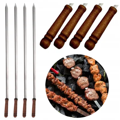 Produktbild von HUW Edelstahl Schaschlikspieße Grill Spieße 45cm