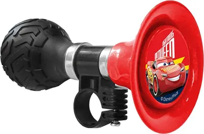 Immagine prodotto di Tataway Disney Cars trombetta per bicicletta per bambini con alloggiamento in metallo e pompa in plastica morbida, colore rosso