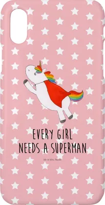 Produktbild von Mr. & Mrs. Panda Iphone 10 Handyhülle Einhorn Super - Rot Pastell - Geschenk, Superheld, Hülle, Cover, Freundin, Einhörner, X, Unicorn, Handy, Held