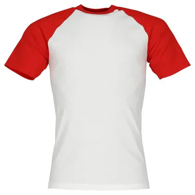 Produktbild von Fruit of the Loom Valueweight Short Sleeve Baseball T Farbe: weiß/rot Größe: L