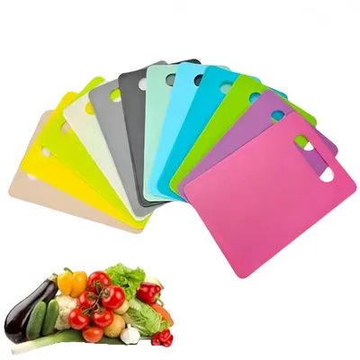 Image de Lot de 12 grandes planches à découper, planche à découper pour la viande, planche à petit-déjeuner, en plastique, grand format – 12 couleurs