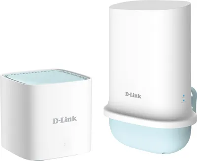 Two white D-Link routers are shown against a white background.