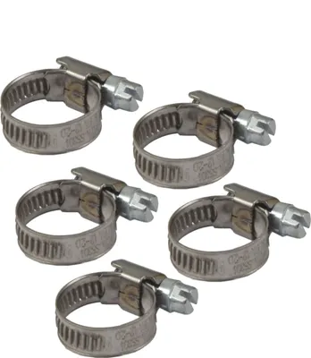 Produktbild von Agora-Tec®  Edelstahl Schellen W4 (5er Set) für  1/2 Zoll Schlauch, Ø von 12-22mm,  9 mm breit